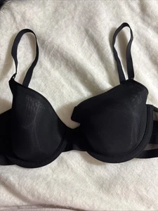CUUP Underwire Bra Nylon Blend Black Sz 38A Adjustable Straps Sheer NWOT - Picture 1 of 9