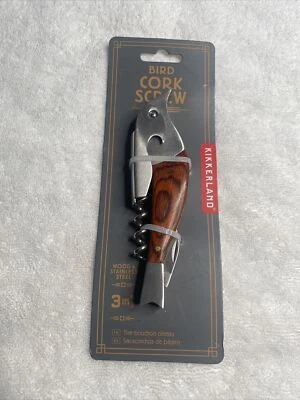 Kikkerland Wood Bird Corkscrew Wine Beer Bottle Opener Waiters Friend New Foto 1 de 2