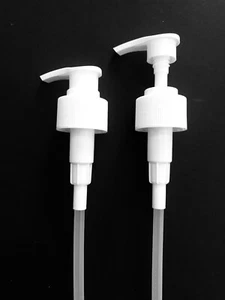 24-410 White Ribbed PP lotion pump, Diptube 7.6".  100 Pack, Ship from US - Picture 1 of 7
