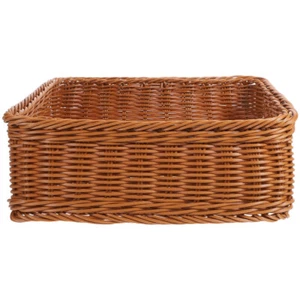 Weidenkorb Mit Deckel Aufbewahrungskorb Für Obst Und Brot Aus Rattanimitat - Bild 1 von 12