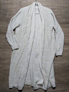 Cardigan lungo Faded Glory Wmns taglia L 12-14 panna beige aperto davanti spolverino - Foto 1 di 6