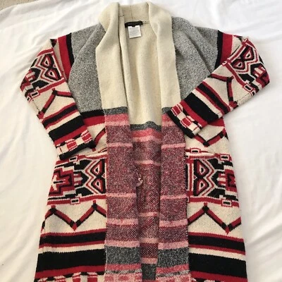 BCBG MAXAZRIA Women’s Open Front Cardigan Sweater Size M Aztec Tribal Print - Image 1 of 4