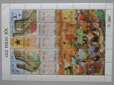 FAROE ISLANDS Christmas Stamp Seal 1995 MNH UNFOLDED 30 Different Cover