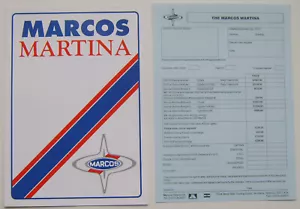 Marcos Martina Coupe & Spyder c1992 Original UK Sales Brochure & Order Form - Picture 1 of 2