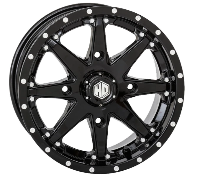 STI HD10 Wheel Black 14x7 4/156 Polaris Yamaha Kawasaki Textron SXS UTV 14HD1023 - Image 1 of 2