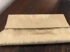 Vtg 1960s Lady Buxton Evening Clutch Gold Lame Trifold Snap Closure Pockets - Picture 1 of 11