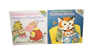 VTG Richard Scarry Pictureback Books Please & Thank You Bedtime Stories Lot Of 2 - Image 1 of 4