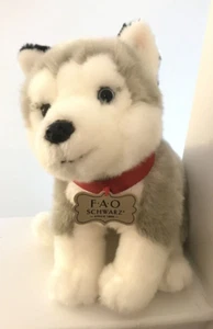 F.A.O Schwartz Husky Dog Plush 9.5" One Blue Eye One Brown FAO Snow cute - Picture 1 of 8
