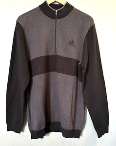 Chaqueta Adidas Negra/Gris Golf Cuarto Cremallera Pullover Deportivo Para Hombre Talla Mediana Nueva con Etiquetas - Imagen 1 de 8