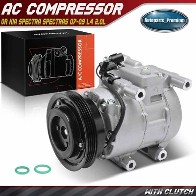 A/C Compressor with 4-Groove Pulley for Kia Spectra Spectra5 2007-2009 L4 2.0L - Image 1 of 4