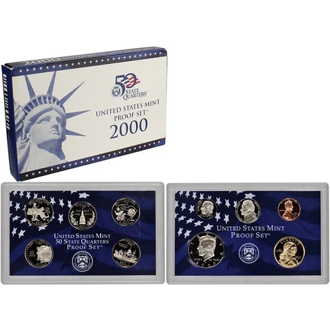 2000-S Proof Set United States US Mint Original Government Packaging Box & COA Cover