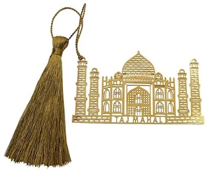Brass Bookmark Taj Mahal Metal Bookmarks with Tassel School Supplies Page Holder - Picture 1 of 2