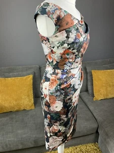 Rrp £115.00 Untold Designer Floral Off The Shoulder Dress Uk 8 Vgc #BG - Picture 1 of 12