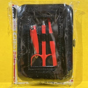 Manicure Set With Black Case Nail Clipper Scissors Tweezers Nail File New - Picture 1 of 4