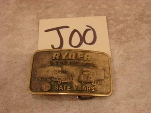 J00 VINTAGE RYDER DISTRIBUTION RESOURCES 12 YEARS SAFE DRIVER AWARD BELT BUCKLE - Picture 1 of 1