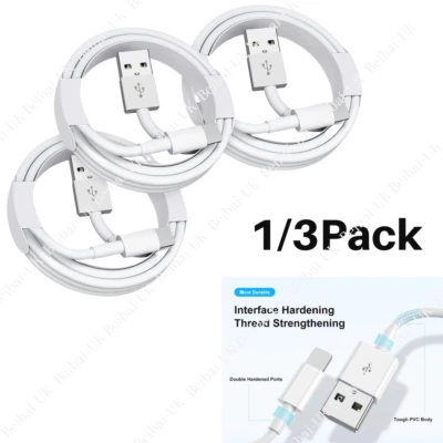 3Pack USB Charger Cable For Apple iPhone 13 12 11 8 7 6 5 XS Charging Cord 3/6Ft - Image 1 of 4