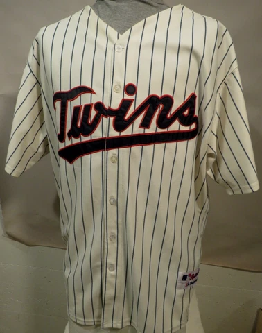 Nice Minnesota Twins MLB Majestic 50th Sewn On # 33 Jersey  2XL white Morneau US Cover