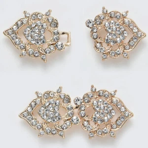 1PC Crystal Rhinestone Clasp Button Fastener for Women Coat Cape Shawl Cloak - Picture 1 of 15
