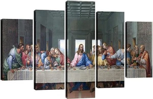 Fu-keivy The Last Supper Wall Decor Jesus Canvas Wall Art Fra - Picture 1 of 7