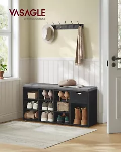 VASAGLE Schuhbank Schuhregal mit Schublade und offenen Fächern Sitzbank - Bild 1 von 12