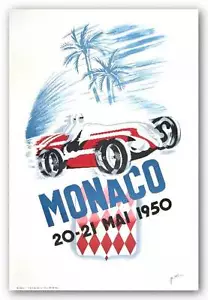KUNSTDRUCK Großer Preis von Monaco 1950 B Minne - Bild 1 von 1