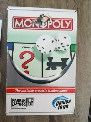 Hasbro Parker Games to Go Travel Monopoly The Portable Propery Trading Game - Image 1 of 4