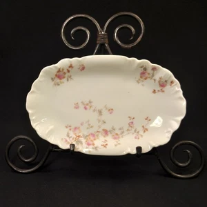 CFH/GDM Haviland Limoges 8" X 5" Platter Tray Pink Floral Embossed 1891-1900 HTF - Picture 1 of 11