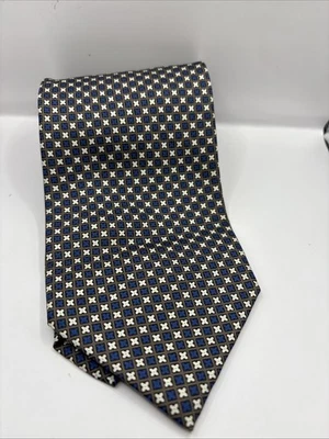 J. Crew 男式丝绸领带(棕色、蓝色和棕褐色)美国制造 — 第 1/4 张图片