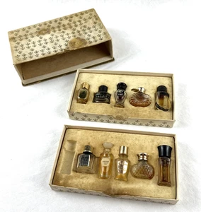 Lot Vintage Miniature Perfume Bottles, 10 w/box, French Sampler +, Free Ship - Picture 1 of 20