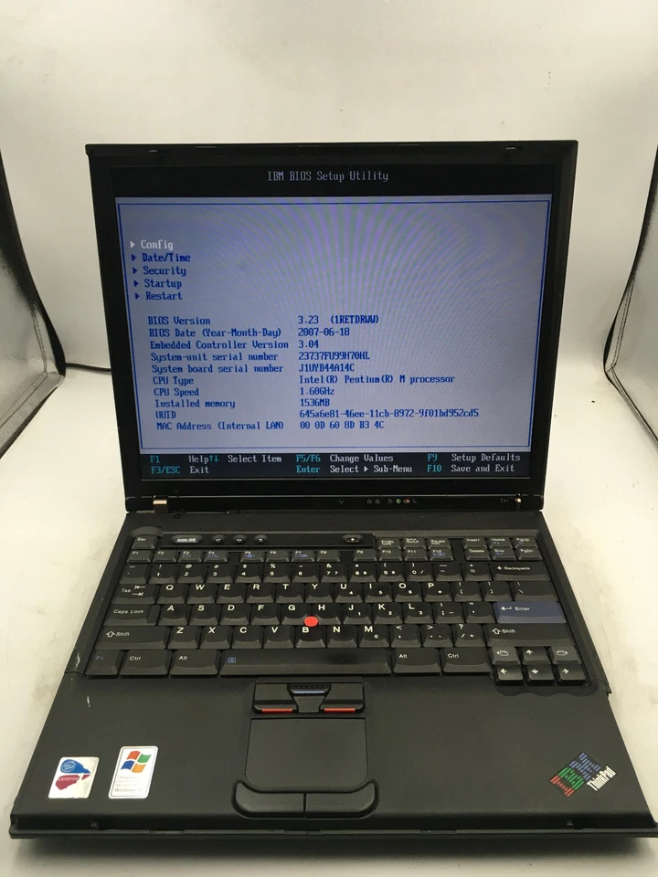 IBM THINKPAD TYPE T41 - BOOTS TO BIOS- INTEL PENTIUM M  - 1.5GB RAM - READ -- BB - Image 1 of 4