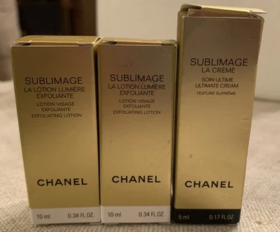 Lote 3 Chanel Sublimage La Lotion Lumiere For Face 10 ml & Sublimage La Crème .17 - Imagem 1 de 2