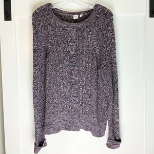 Suéter Gap 100 % algodón tejido con cable púrpura pescador grueso para mujer talla XL - Imagen 1 de 5