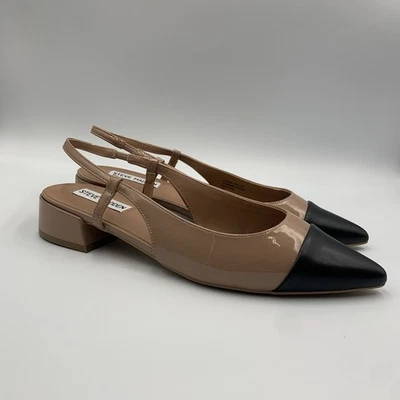 Steve Madden Allure 9M Nude Glossy Patent Leather Pointed Toe Slingback Shoes - Image 1 of 4