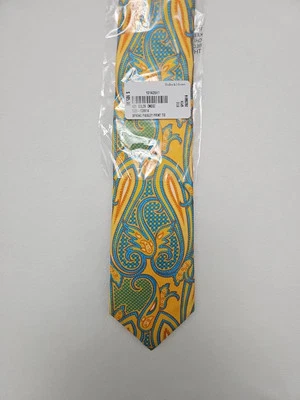 Corbata BULLOCK & JONES MADE IN ITALY Cachemira Amarilla/Azul/Blanca - Corbatas - Corbatas para el Cuello Foto 1 de 4