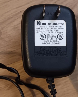 Ktec AC Adapter KA12A120100044U Class 2 Transformer Power Supply PSU 120V 12V - Image 1 of 4