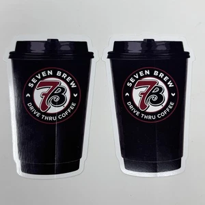 7 Brew Coffee Cup Sticker Swag Large Size - Lot of 2 - NEW - Picture 1 of 5