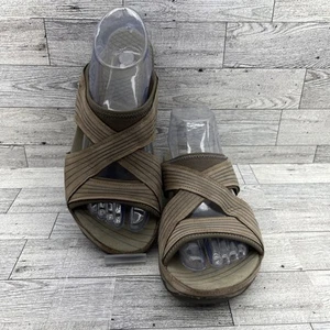 Merrell Heather Bungee Tan Leather Slip On Sandals J36652 Women Size 9 - Picture 1 of 10