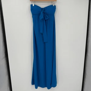 Tommy Bahama Tie Front Cup Bandeau Sleeveless Maxi Dress Sailor Blue Small NWT - Picture 1 of 9