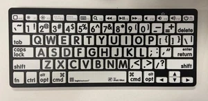 Logickeyboard Clavier XL Print Bluetooth Mini - Lettres noires sur fond blanc - - Afbeelding 1 van 2