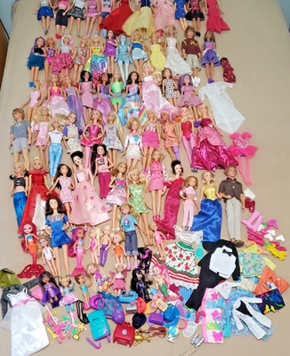 Huge Lot Of 72 Mattel Dolls W/Clothes, Shoes, and Accessories. Vintage to Modern - Image 1 of 4