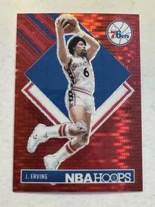 2024-25 Panini NBA Hoops #300 Julius Erving Opti-Chrome Red Pulsar /199 76ers - Picture 1 of 10