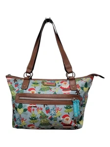 Lily Bloom Christmas Shoulder Purse Santa Christmas Tree Whimsical - Picture 1 of 13