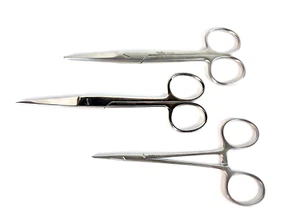 Set of 3 Miltex Germany Stainless Medical Scissors and Forceps - Picture 1 of 4