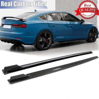 Labios de extensión faldones laterales de carbono real para AUDI A5 B9 S5 Sline 4 puertas 2017-2020 Foto 1 de 4