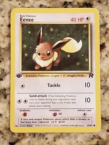 1st Edition Eevee (55/82) Team Rocket Set Near Mint Pokémon Card - Picture 1 of 2