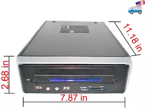 NEU schwarz Mini ITX Desktop-PC-Hülle mit schmalem optischem Schacht, Lüfter, Kartenleser, 72 W Netzteil - Bild 1 von 16