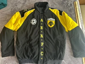 Extrem seltener 90er AEK Athen Basic Mantel gelb Jacke Größe Herren XL - Bild 1 von 10