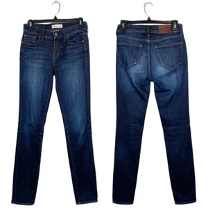 Madewell Alley Straight Jeans Women's Size 24 Blue Dark Wash Stretch Low-Rise - Picture 1 of 16