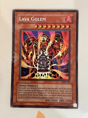Yugioh, Lava Golem PGD-107, Secret Rare, Unlimited, LP/VLP - Image 1 of 2