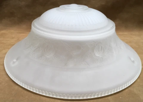 Vintage Ceiling Shade Globe Frosted 10 5/8"  3 hole Cover